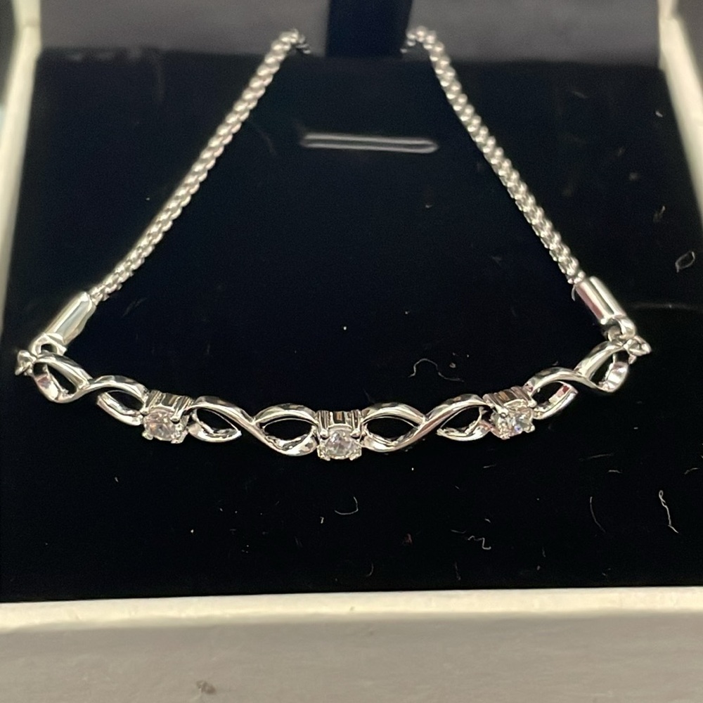 Ninamaid White Gold Plated Infinity Bracelet